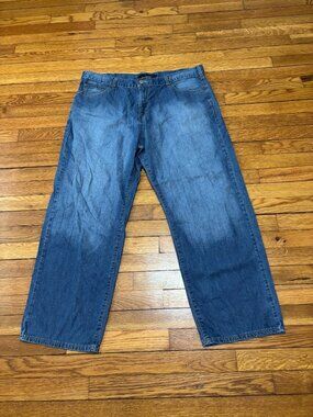 Calvin Klein Mens Straight Leg Jeans Size 40x30 Medium Wash 100% Cotton Denim
